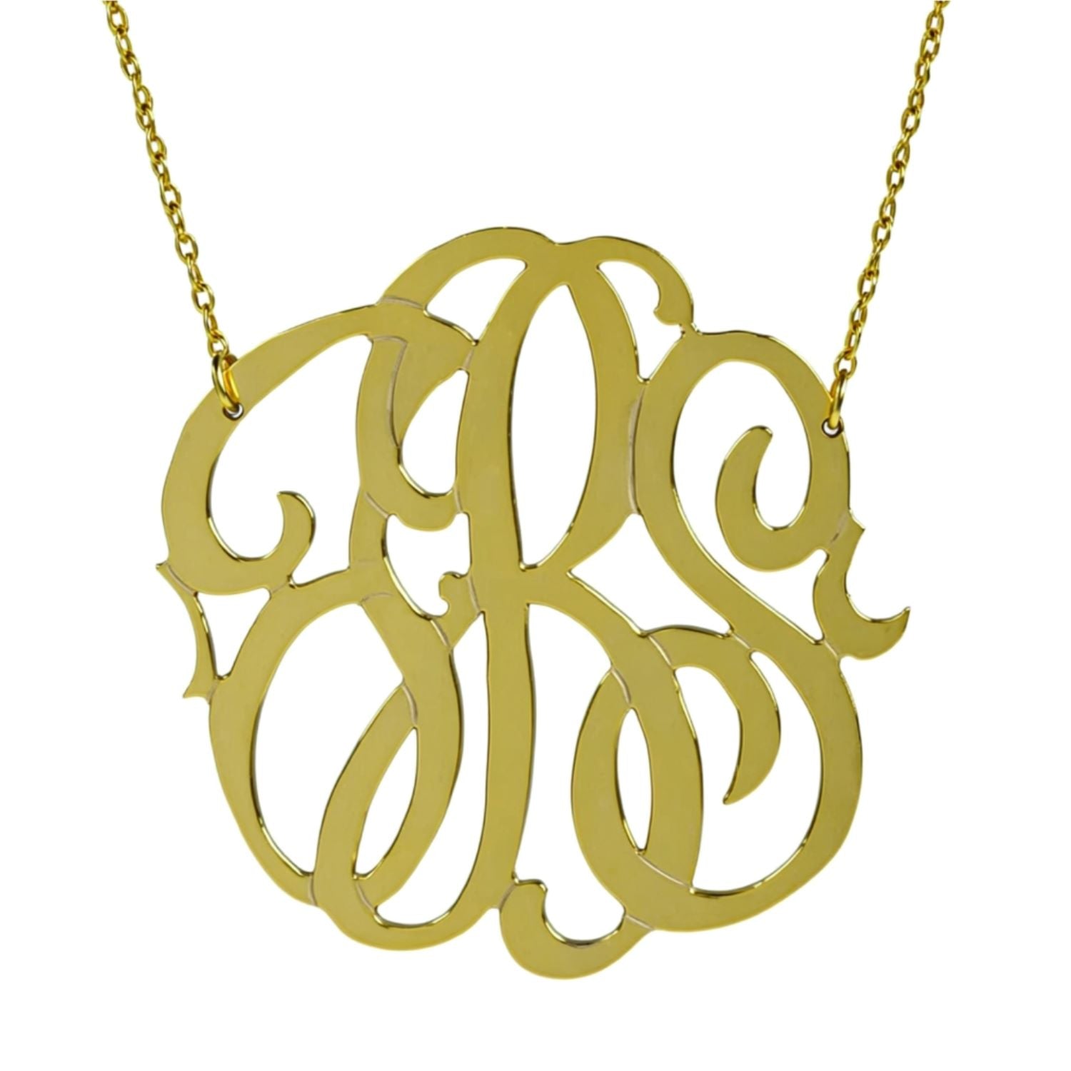 Medium/Large Gold Freeform Monogram Necklace