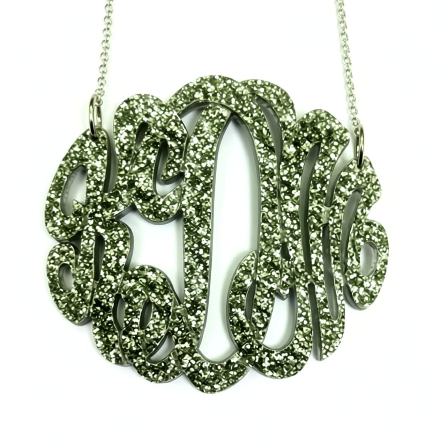 Acrylic Script Monogram Necklace 8