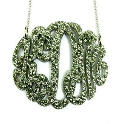 Acrylic Script Monogram Necklace 8