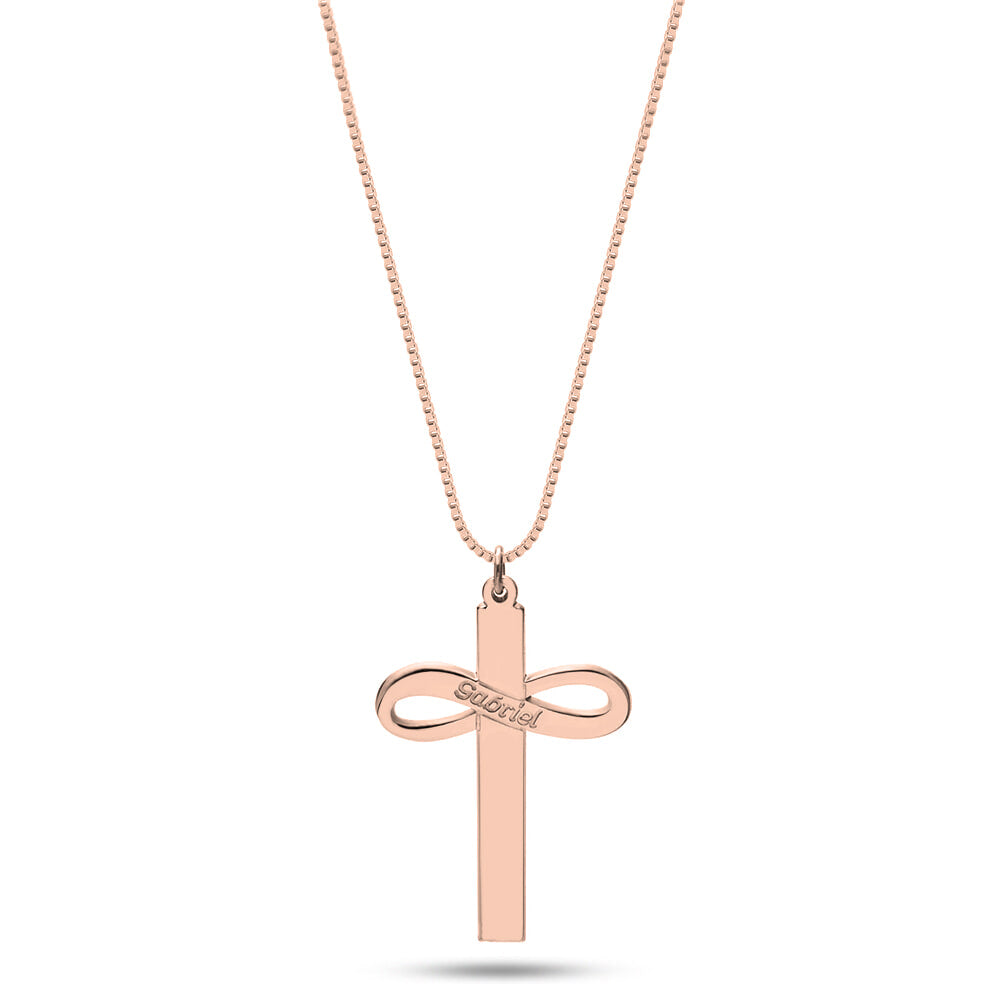 infinity Cross Name Necklace ON-1850-VLI 3