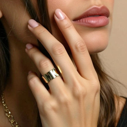 initial ring on a hand