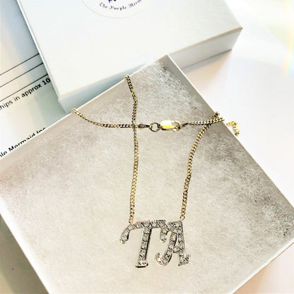 CZ Two Initial Necklace 4