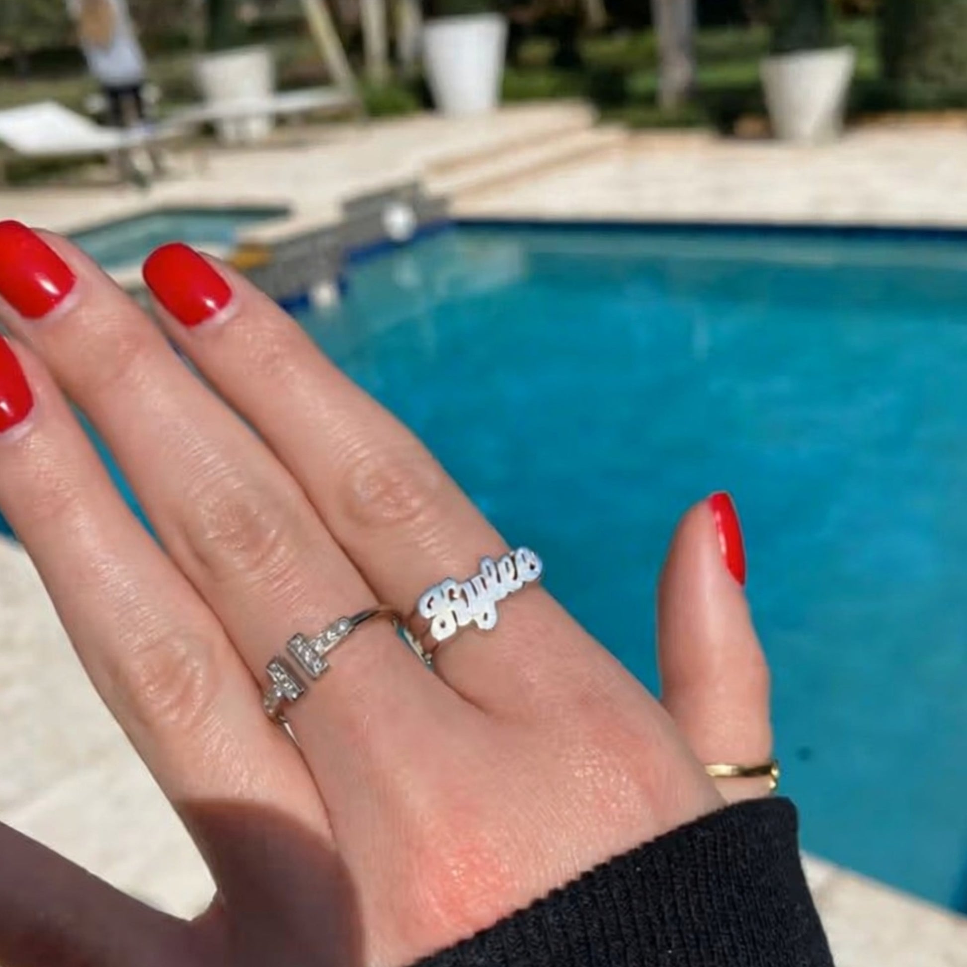 kylee sterling silver 6mm name ring
