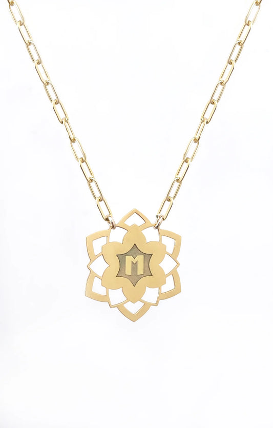 Mandala Initial Medallion Necklace