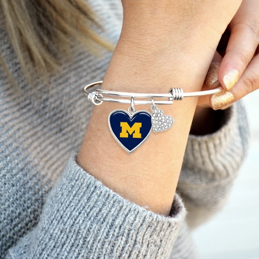 Michigan State Wolverines Bangle Charm Bracelet