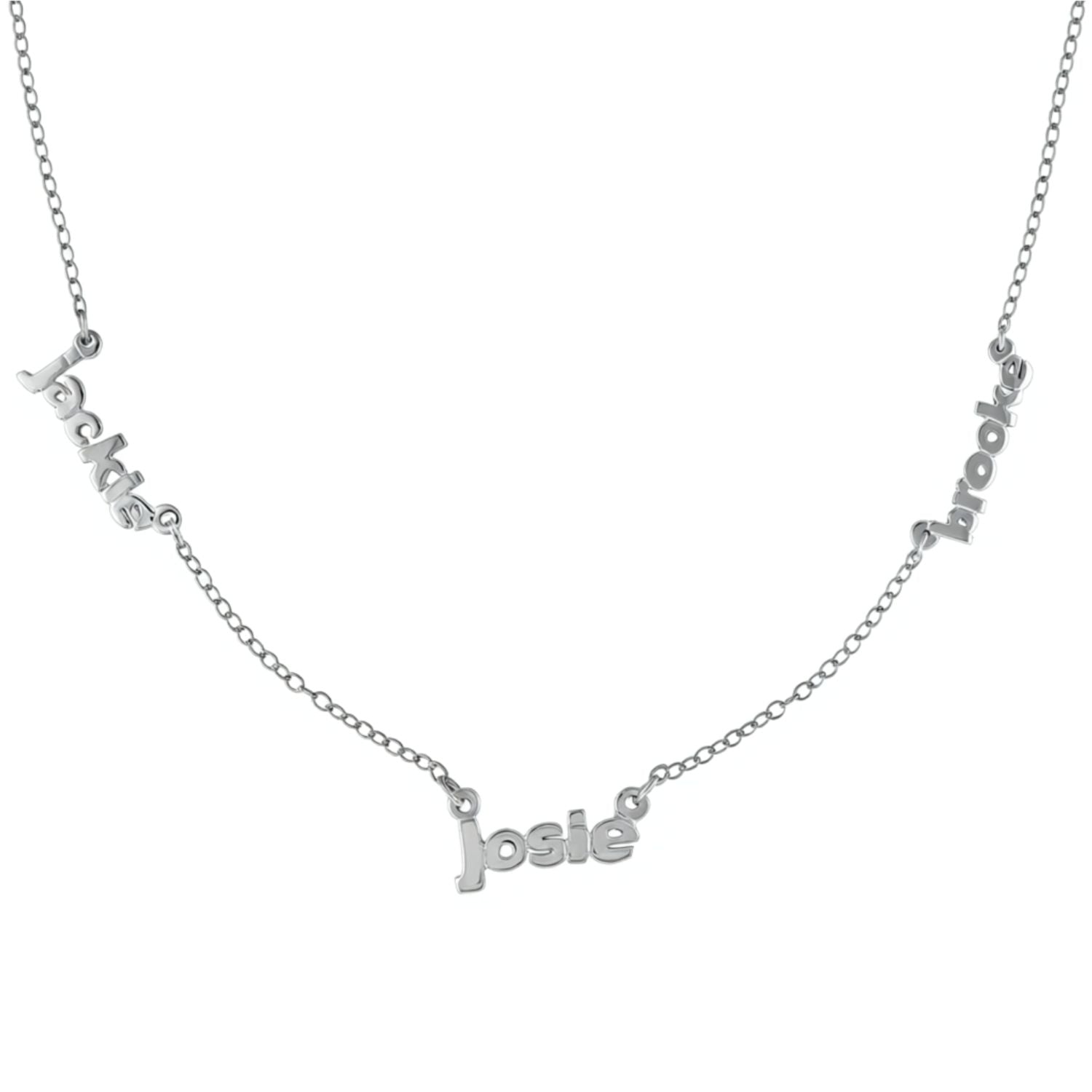 Sterling Silver Family Mini Nameplate Necklace
