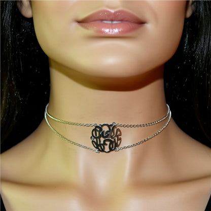 Sterling Silver Monogram Choker Necklace