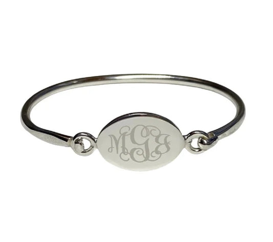 Sterling silver monogrammed cuff bracelet (monogram: sBc)