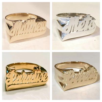 collage of name rings