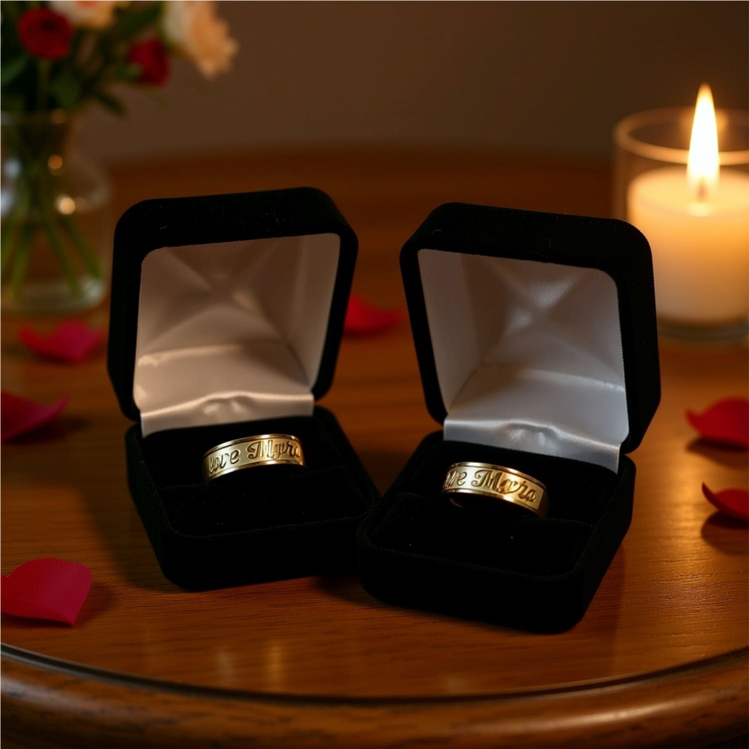 Personalized Promise Ring - 2 High Relief Band 7mm's 6