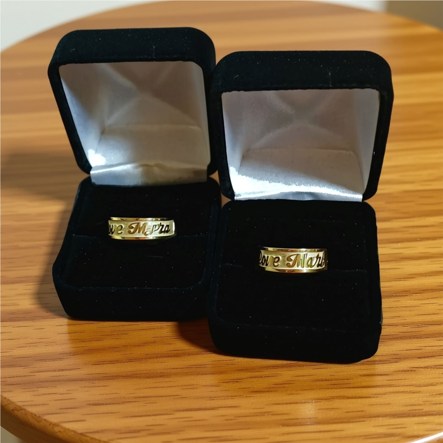 Personalized Promise Ring - 2 High Relief Band 7mm's