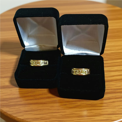 Personalized Promise Ring - 2 High Relief Band 7mm's