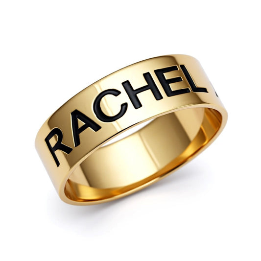 Engraved Band Promise Ring - 7mm