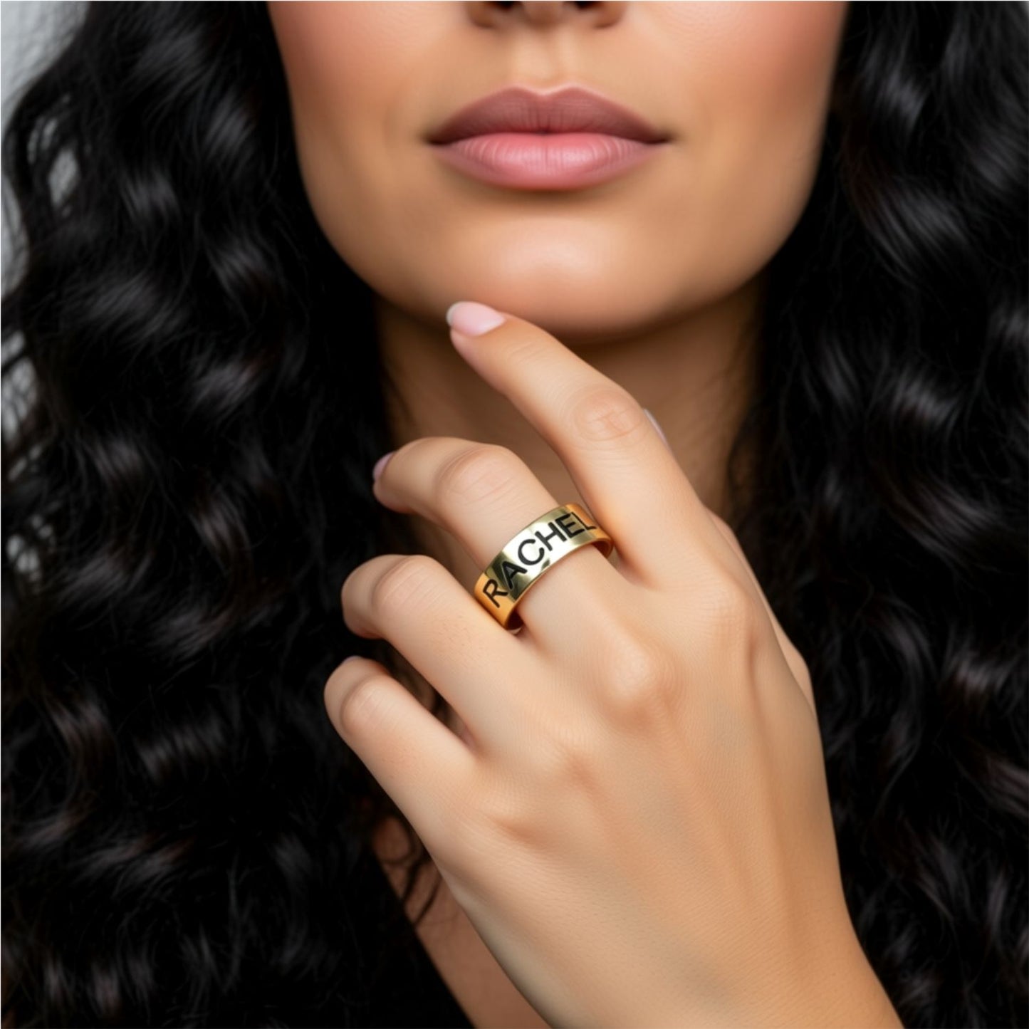 Engraved Band Promise Ring - 7mm 2