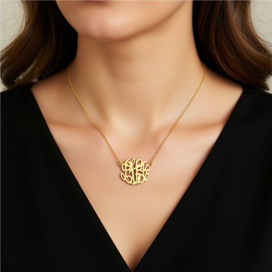 Petite Gold Monogram Necklace