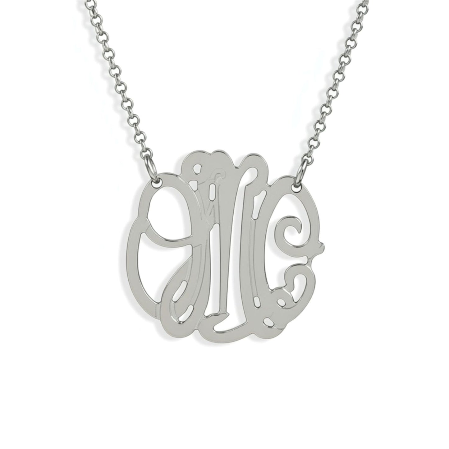 Sterling Silver Petite Monogram Necklace