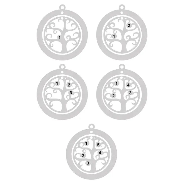 Personalized Engraved Family Tree Birthstone Necklace