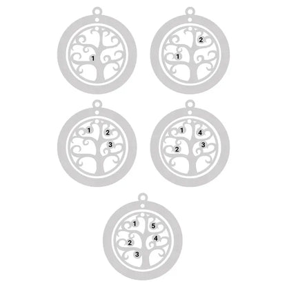 Personalized Engraved Family Tree Birthstone Necklace