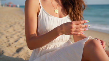 24K Gold Plated Fancy Script Monogram Necklace video