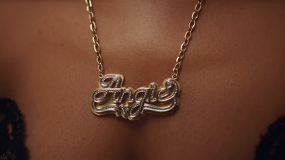 Double Plated Nameplate Necklace - Aubrey O'Day