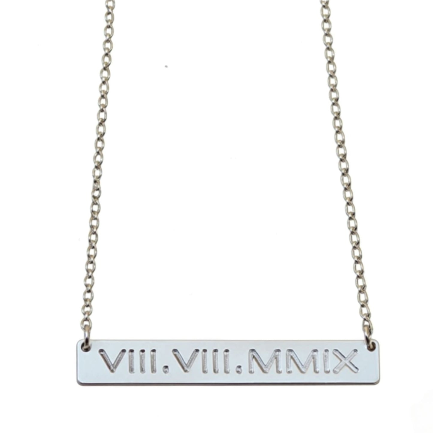 Roman Numeral Bar Necklace