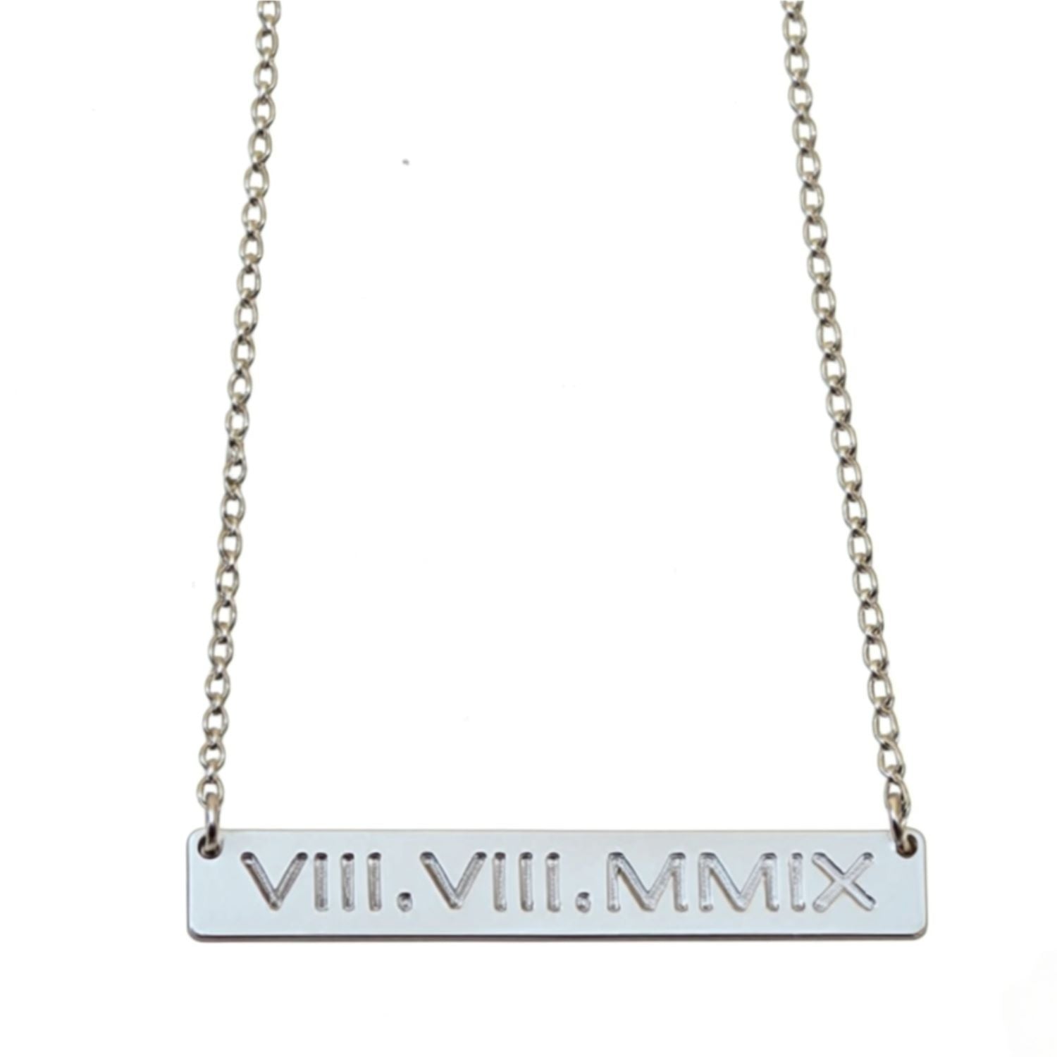 Roman Numeral Bar Necklace