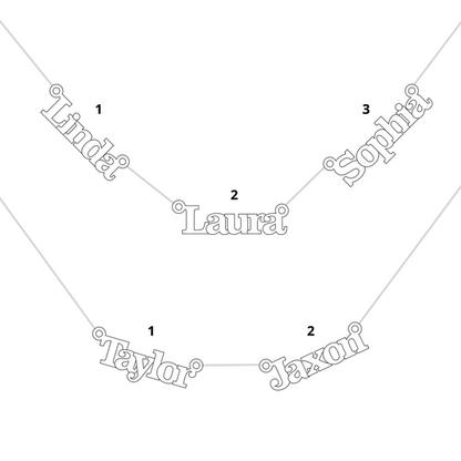 Roman Block Multiple Nameplate Necklace 4