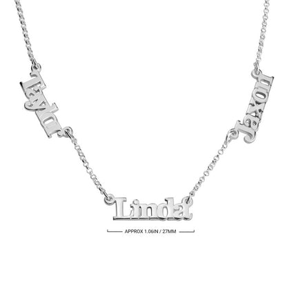 Roman Block Multiple Nameplate Necklace 6