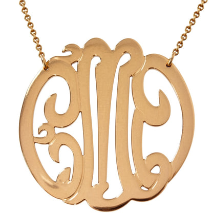 Large Rose Gold Monogram Necklace