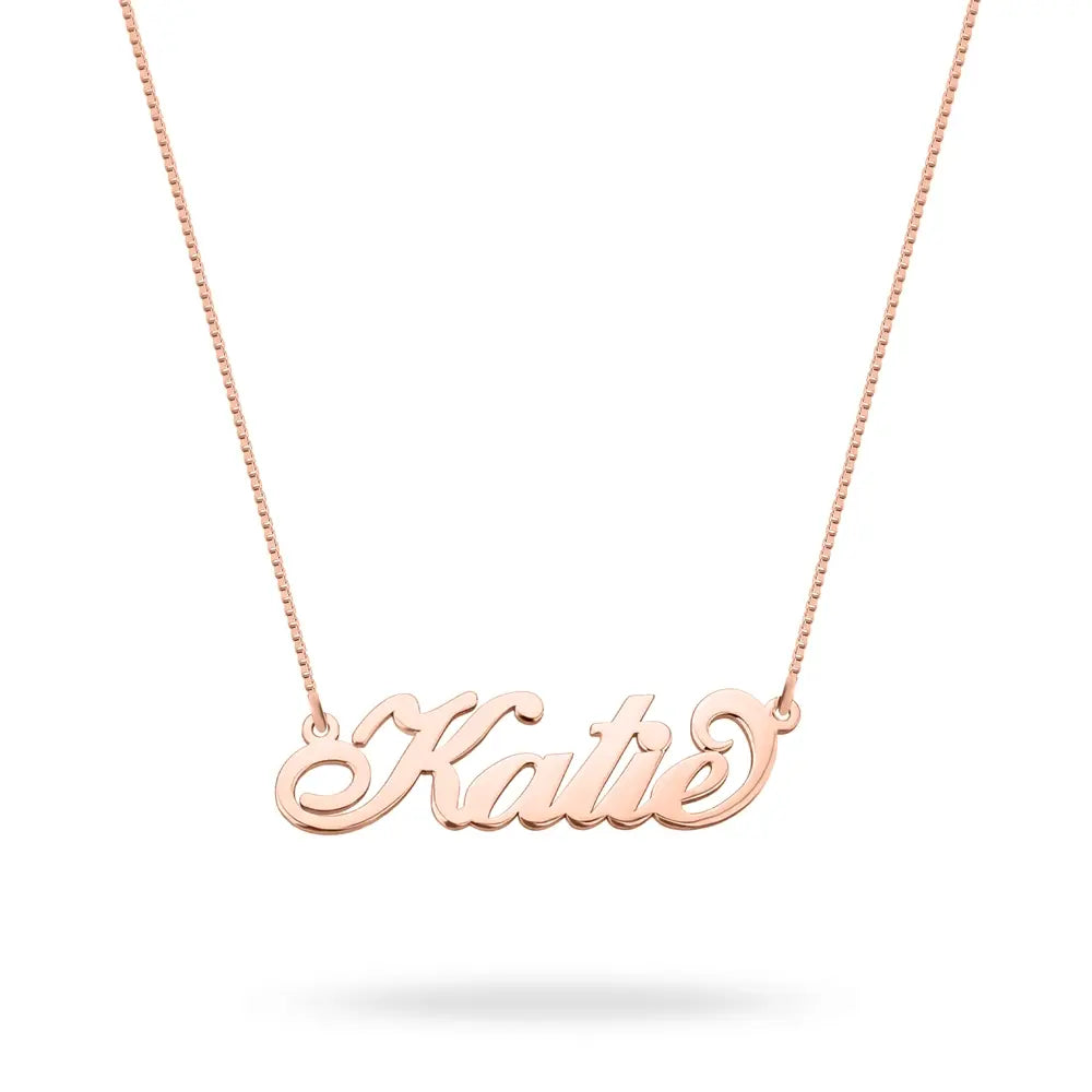 Rose Gold Carrie Style Name Necklace 3