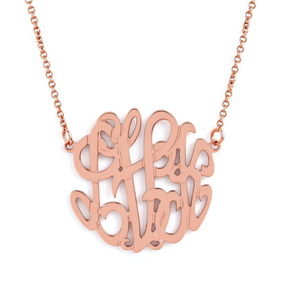 Mini Rose Gold Monogram Necklace