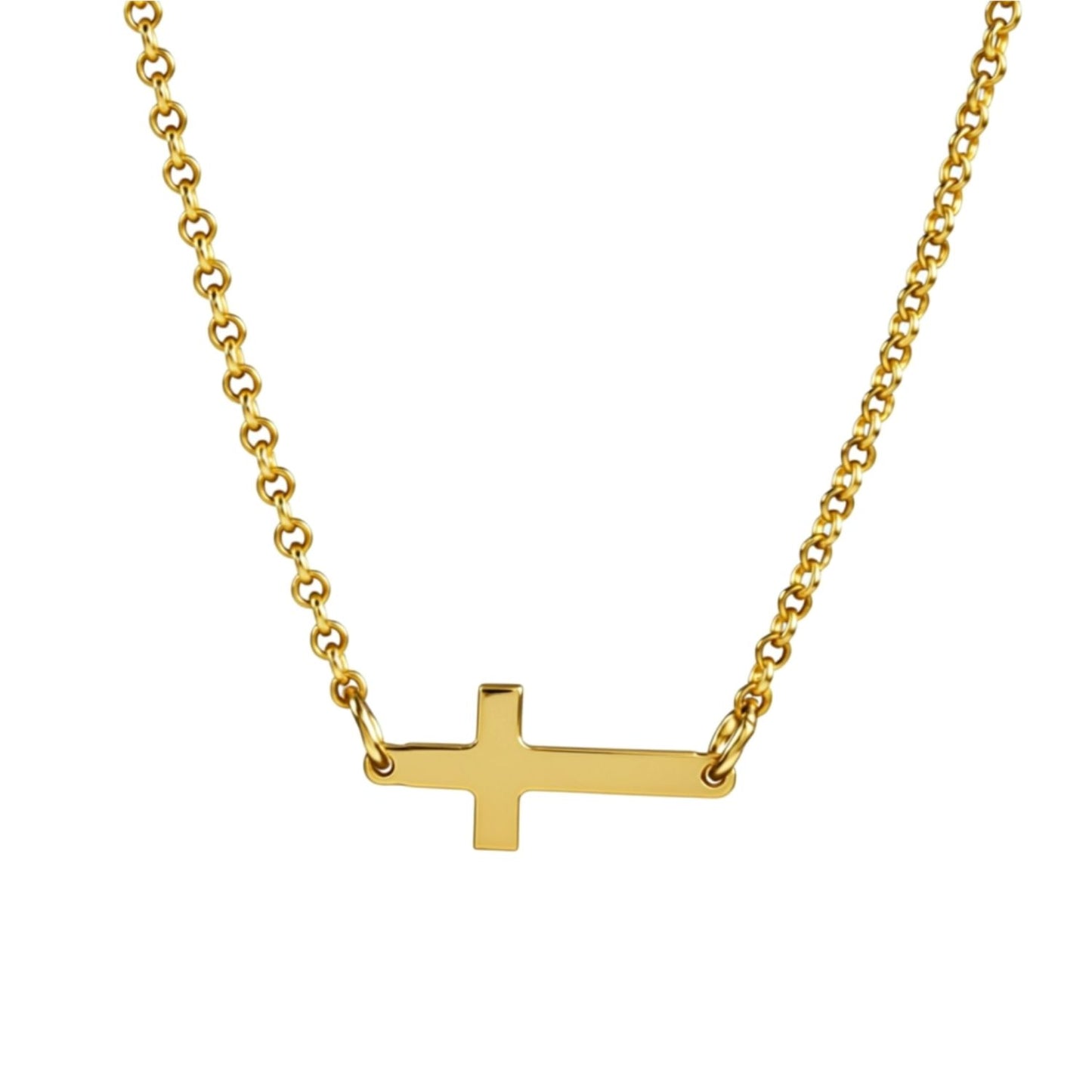 Gold Side Cross Necklace-Giuliana Rancic-Kardashians