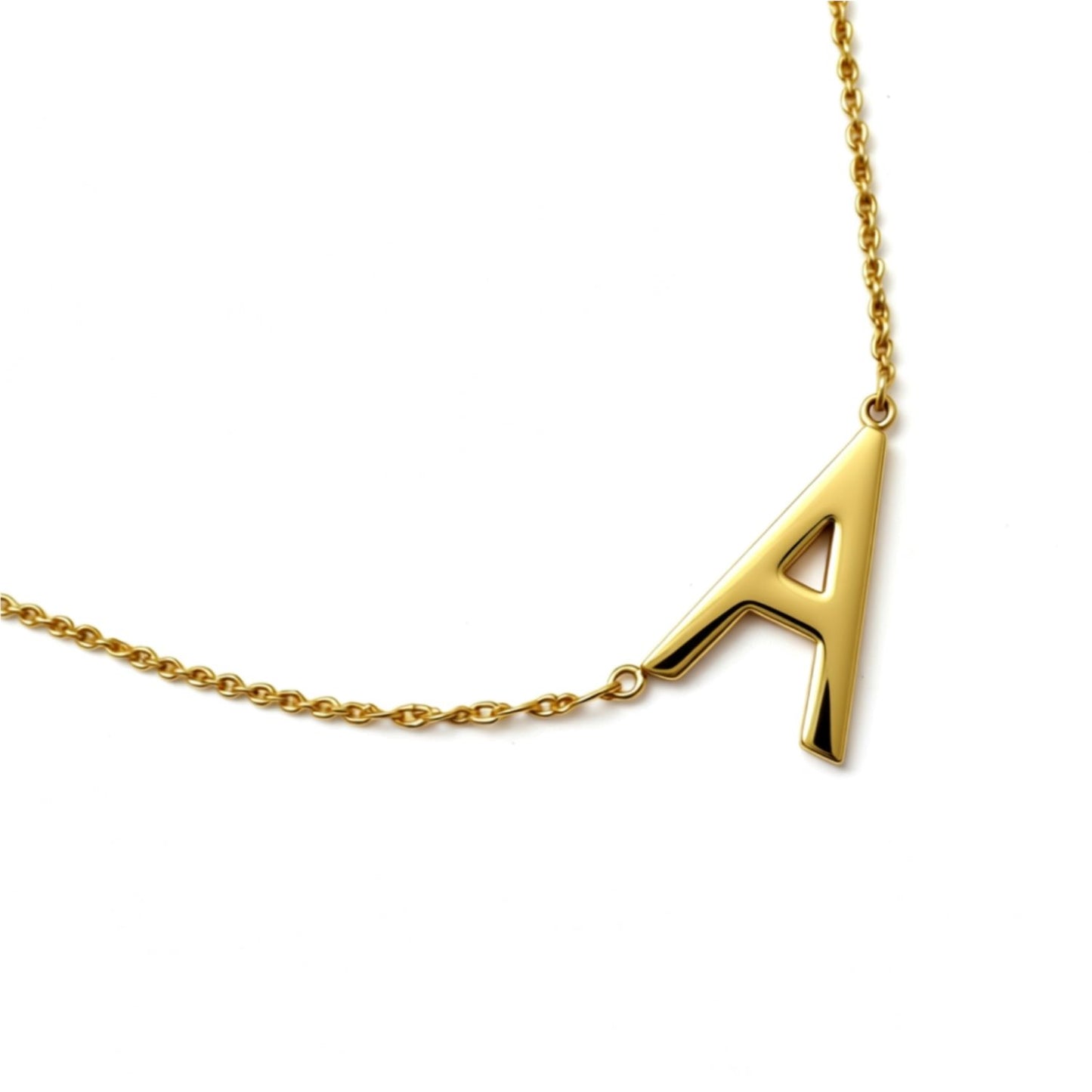 Sideways Initial Necklace-Rope Chain 2