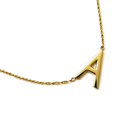 Sideways Initial Necklace-Rope Chain 2
