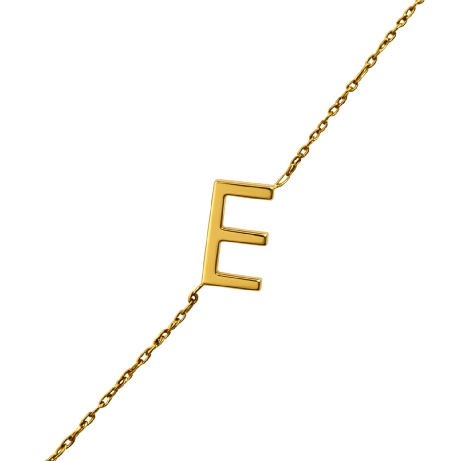 Side Initial Necklace Gold