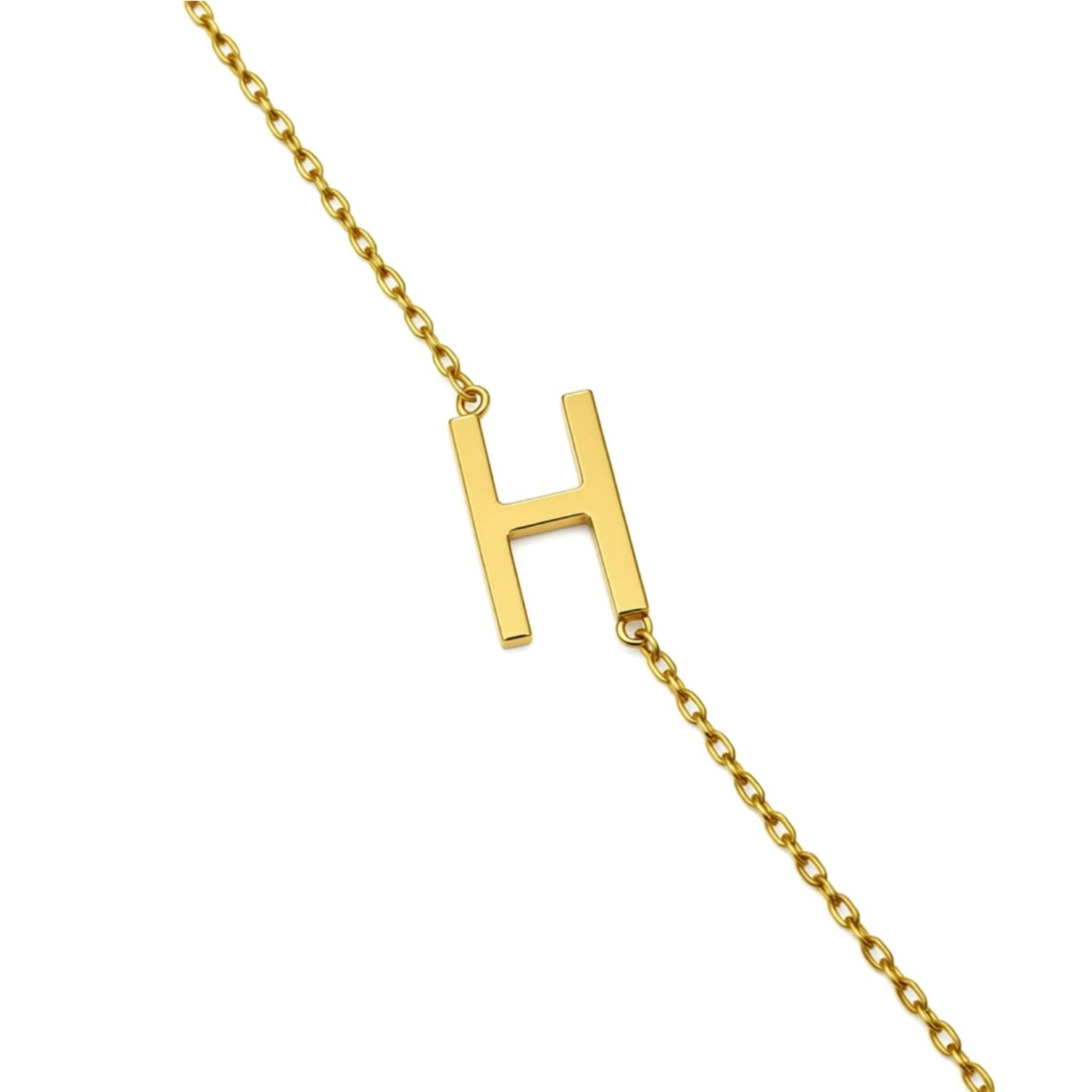 Sideways Initial Necklace-Rope Chain 3