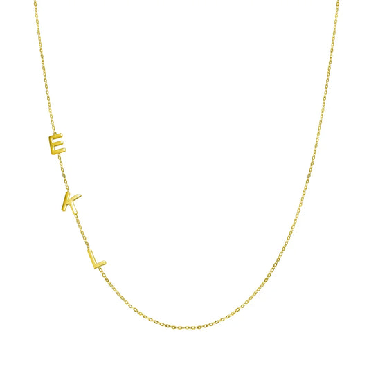 Multiple Block Sideways Initial Necklace