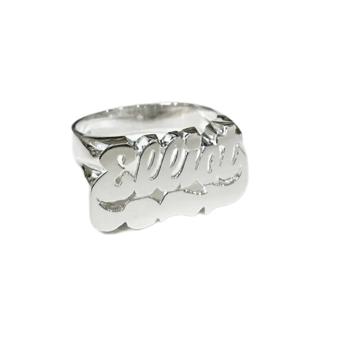 14K Gold Name Ring with Tail - 2