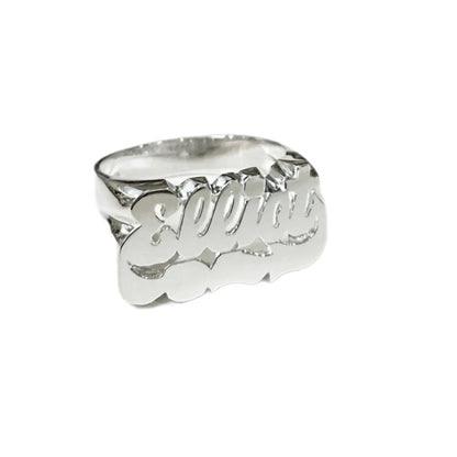 14K Gold Name Ring with Tail - 2