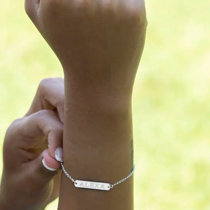 Sterling Silver Engraved Bracelet 7