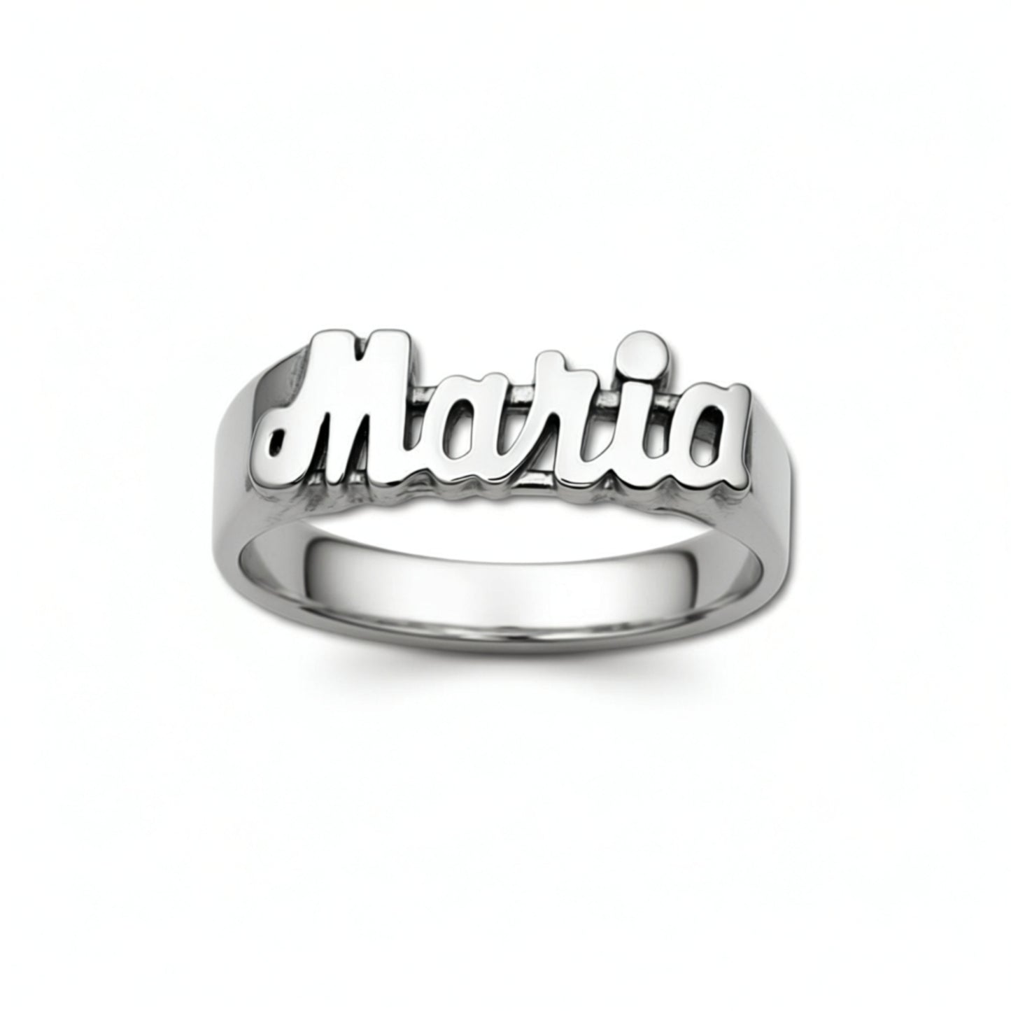Small Sterling Silver Script Name Ring