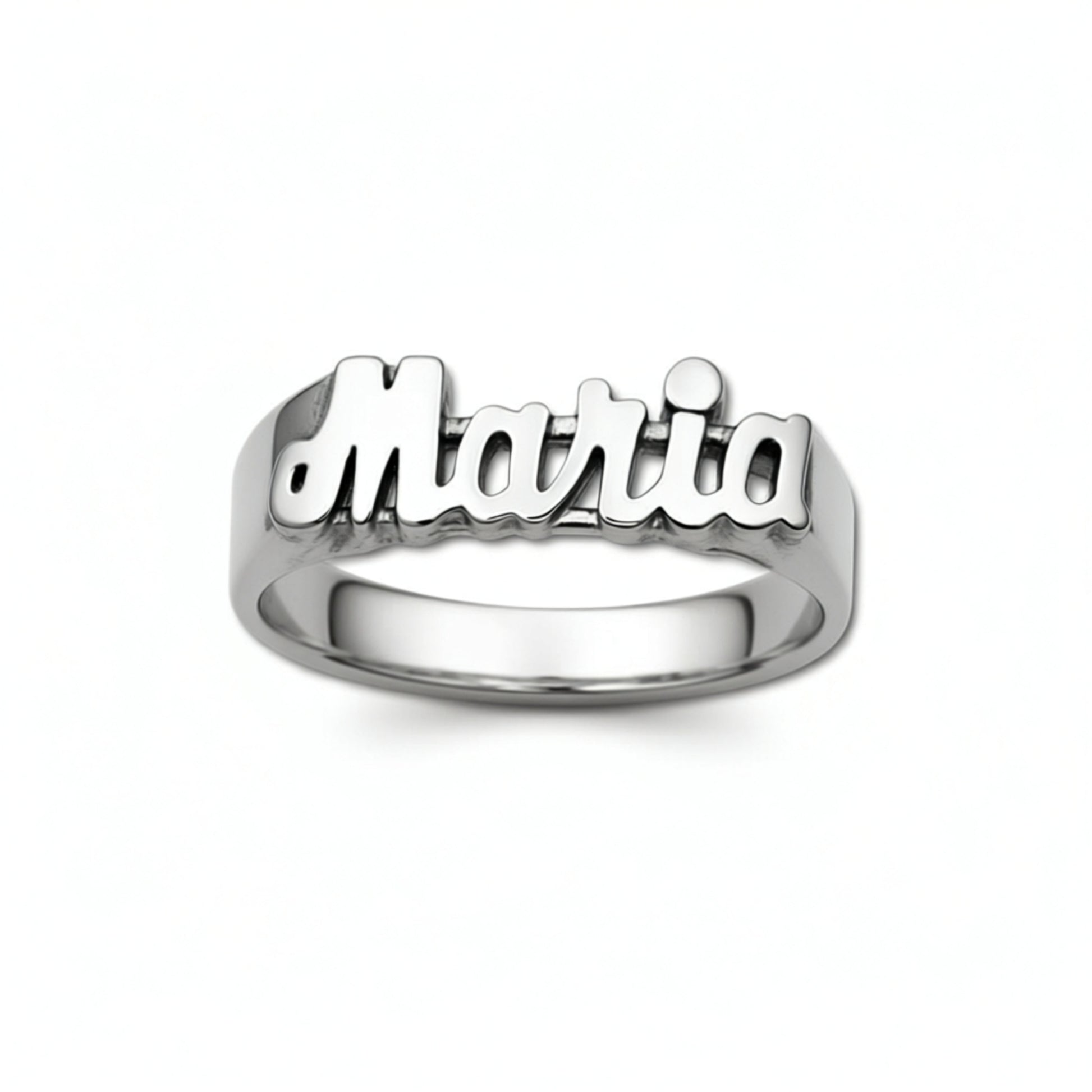 Small Sterling Silver Script Name Ring