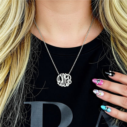 Small Sterling Silver Monogram Necklace 2