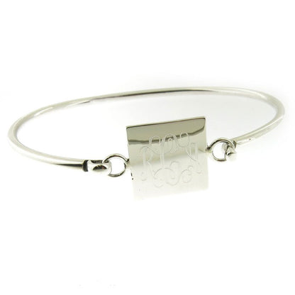 Personalized Square Sterling Silver Bracelet