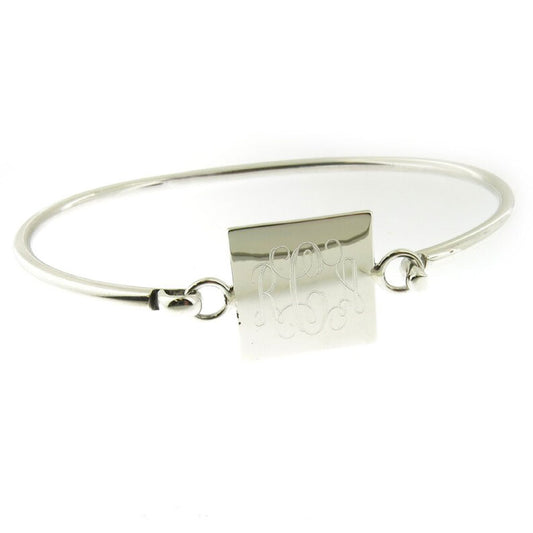 Personalized Square Sterling Silver Bracelet