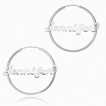 sterling silver name hoop earrings
