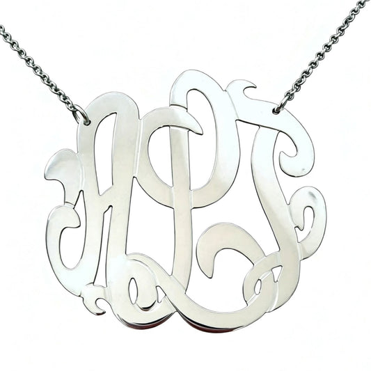 Medium/Large Sterling Silver Monogram Necklace