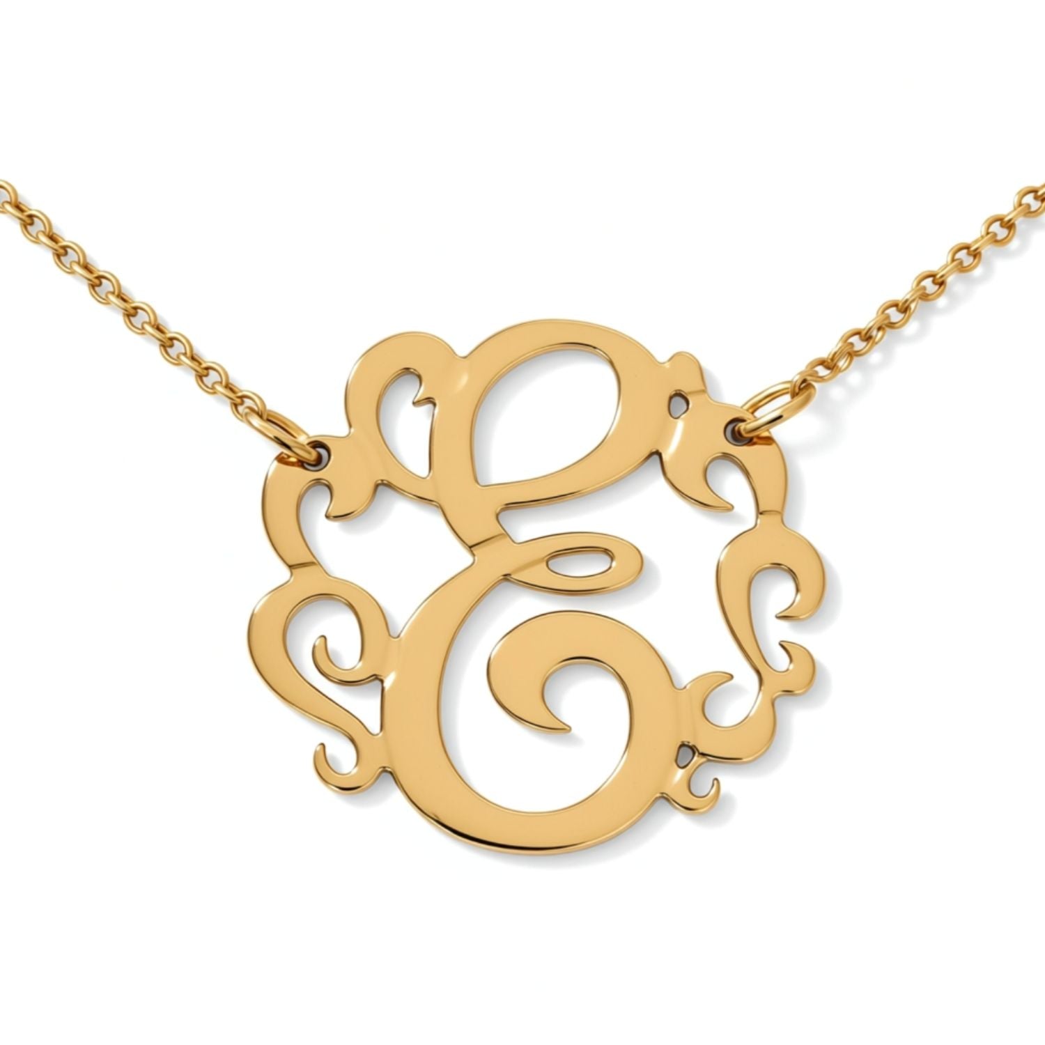Swirly Initial Necklace