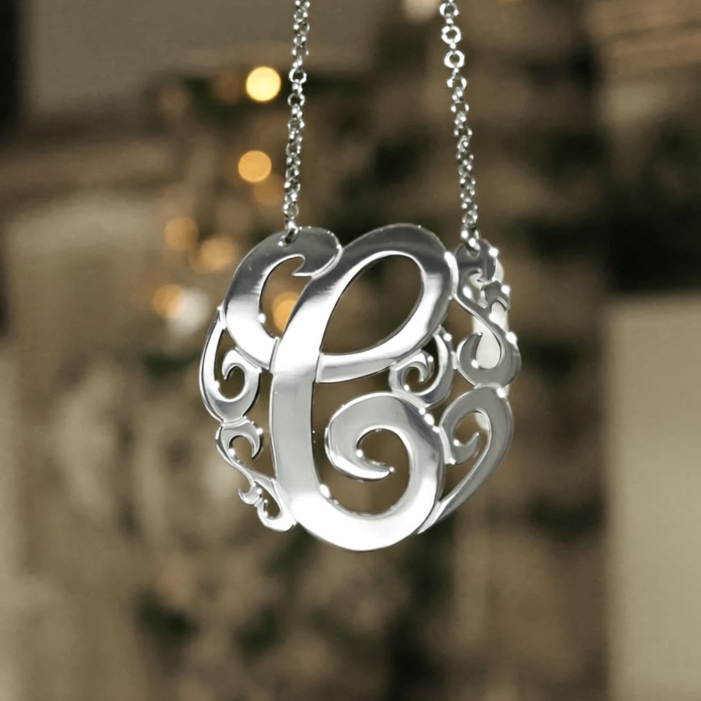 Swirly Initial Necklace 3