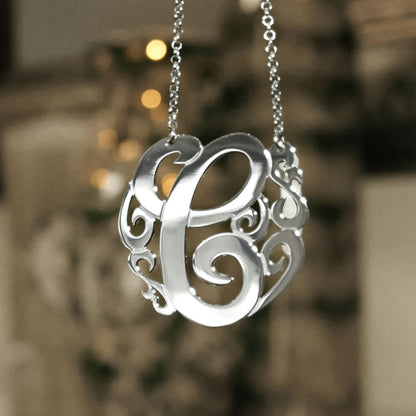 Swirly Initial Necklace 3